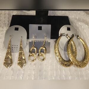 3 sets of large beautiful earings